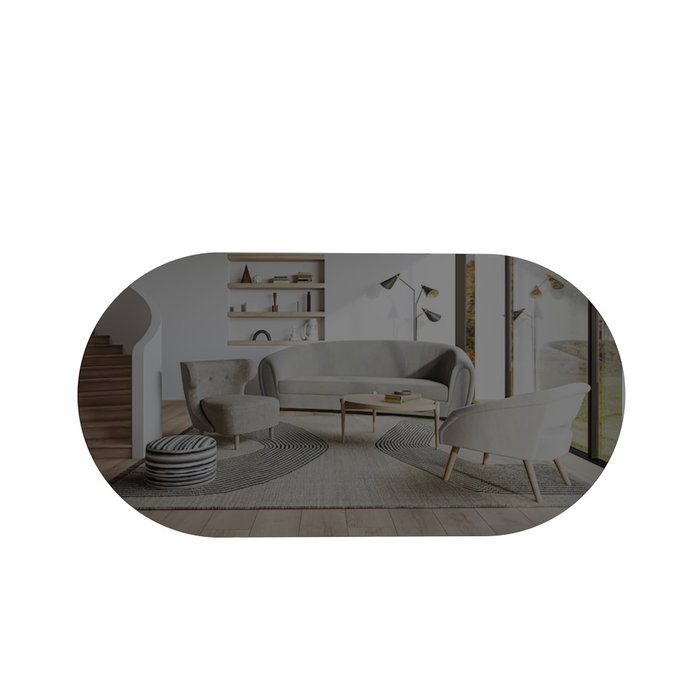 Hanah Home Espejo Ecológico Flotal-E Gris Oscuro y Dorado